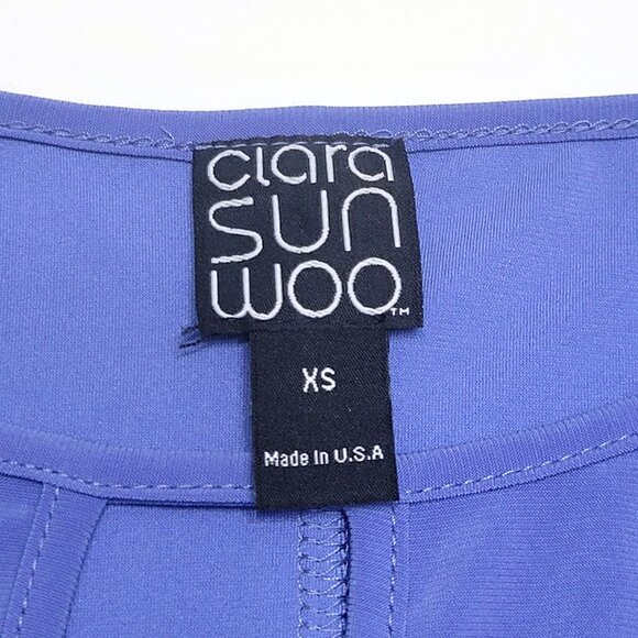 Clara Sunwoo Womens Long Sleeve Tunic Size XS Blue Keyhole Neck Asymmetric Hem - Picture 7 of 8